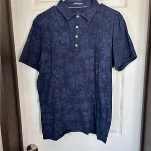 Toscano Men's Navy Blue Floral Polo Shirt